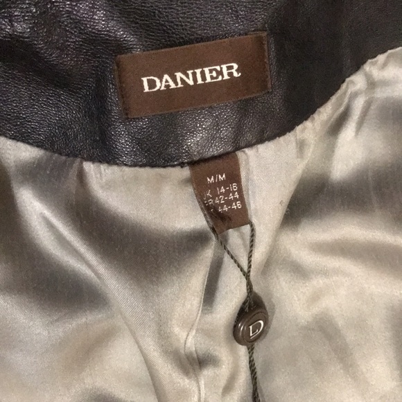 DANIER Black Genuine leather jacket - Picture 3 of 12
